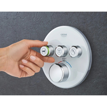 Grohe Grohtherm® SmartControl Moon White Triple Function Thermostatic Round Valve Trim