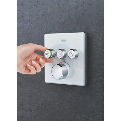 Grohe Grohtherm® SmartControl Moon White Triple Function Thermostatic Valve Trim