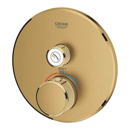Grohe Grohtherm® SmartControl Single Function Brushed Cool Sunrise Thermostatic Valve Trim