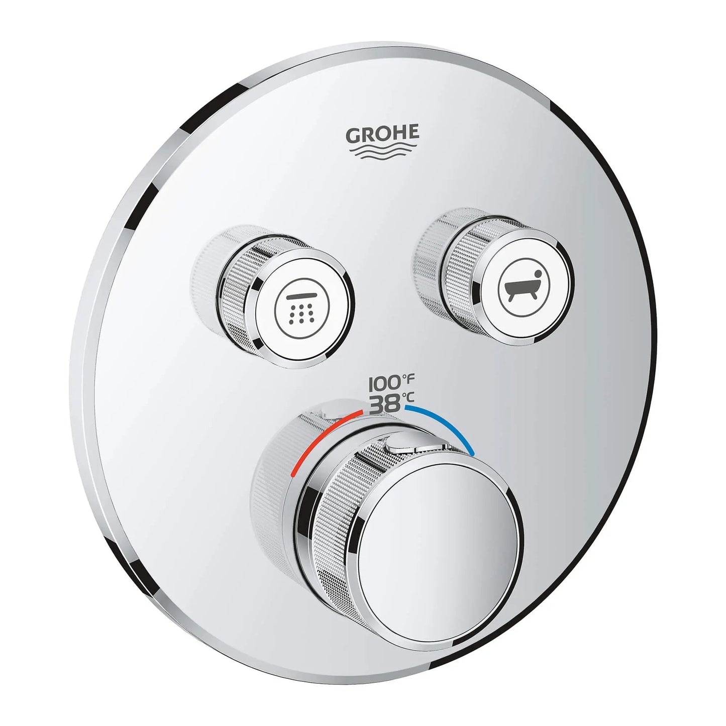 Grohe Grohtherm® SmartControl StarLight Chrome Dual Function Thermostatic Valve Trim