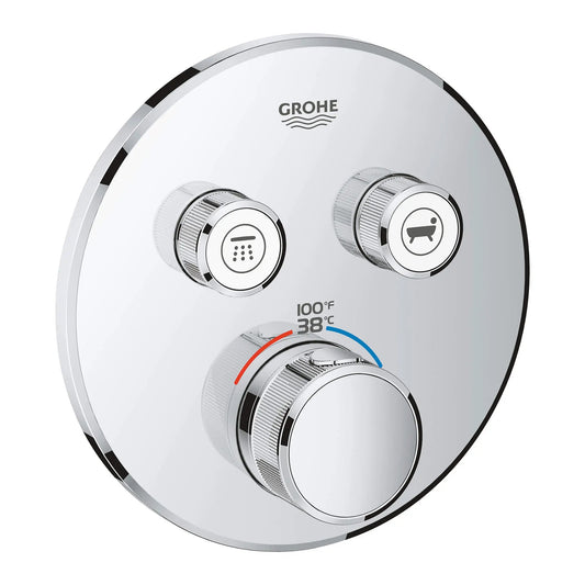 Grohe Grohtherm® SmartControl StarLight Chrome Dual Function Thermostatic Valve Trim