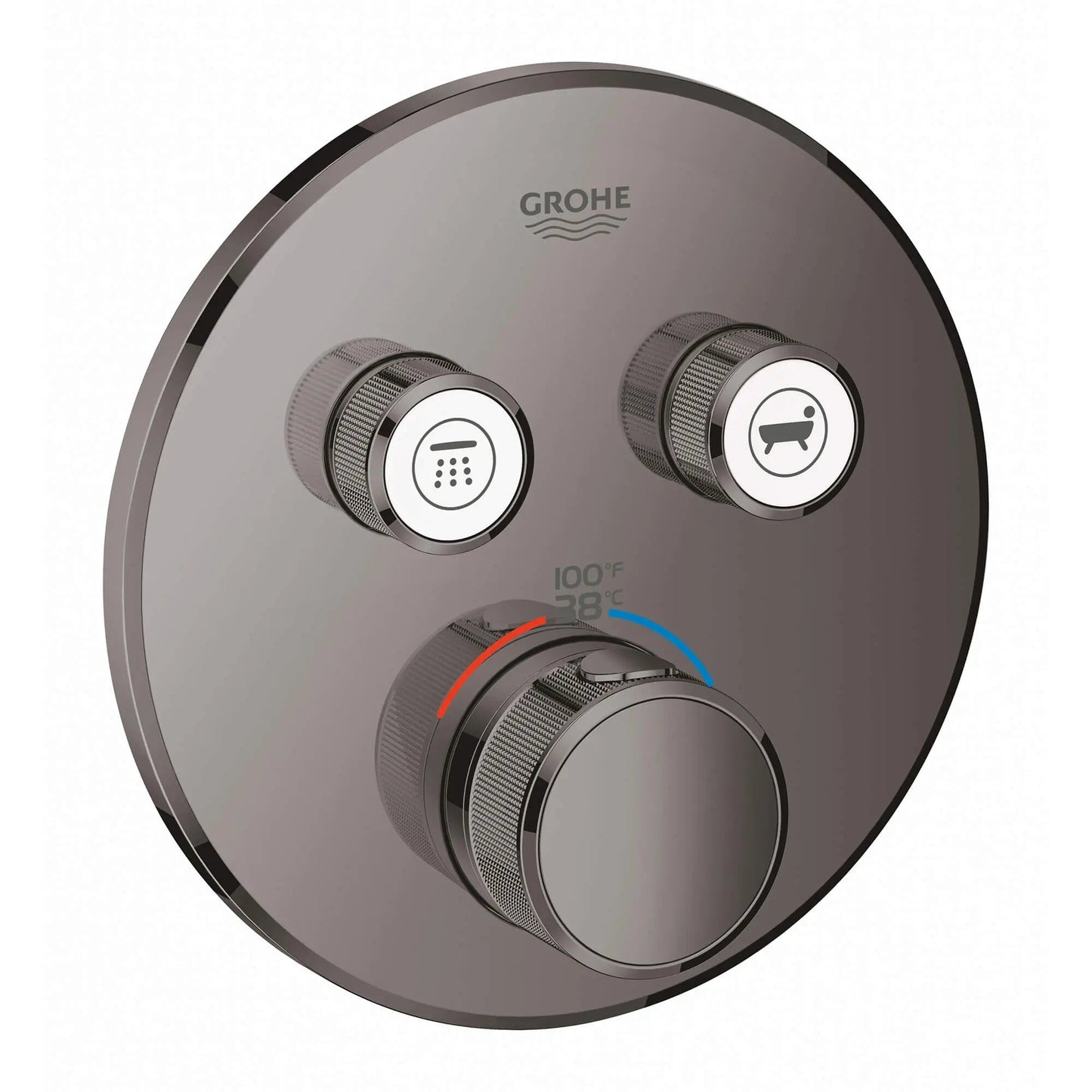 Grohe Grohtherm® SmartControl Hard Graphite Dual Function Thermostatic Valve Trim