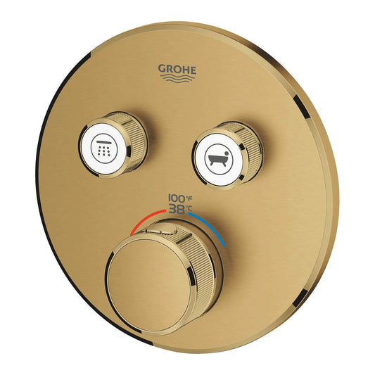 Grohe Grohtherm® SmartControl Brushed Cool Sunrise Dual Function Thermostatic Valve Trim