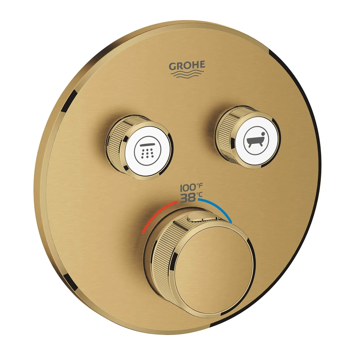 Grohe Grohtherm® SmartControl Brushed Cool Sunrise Dual Function Thermostatic Valve Trim