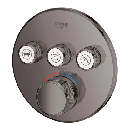 Grohe Grohtherm® SmartControl Hard Graphite Triple Function Thermostatic Valve Trim