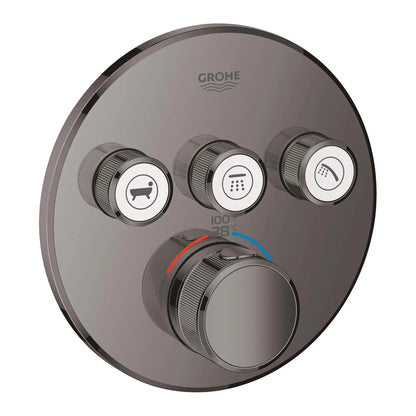 Grohe Grohtherm® SmartControl Hard Graphite Triple Function Thermostatic Valve Trim