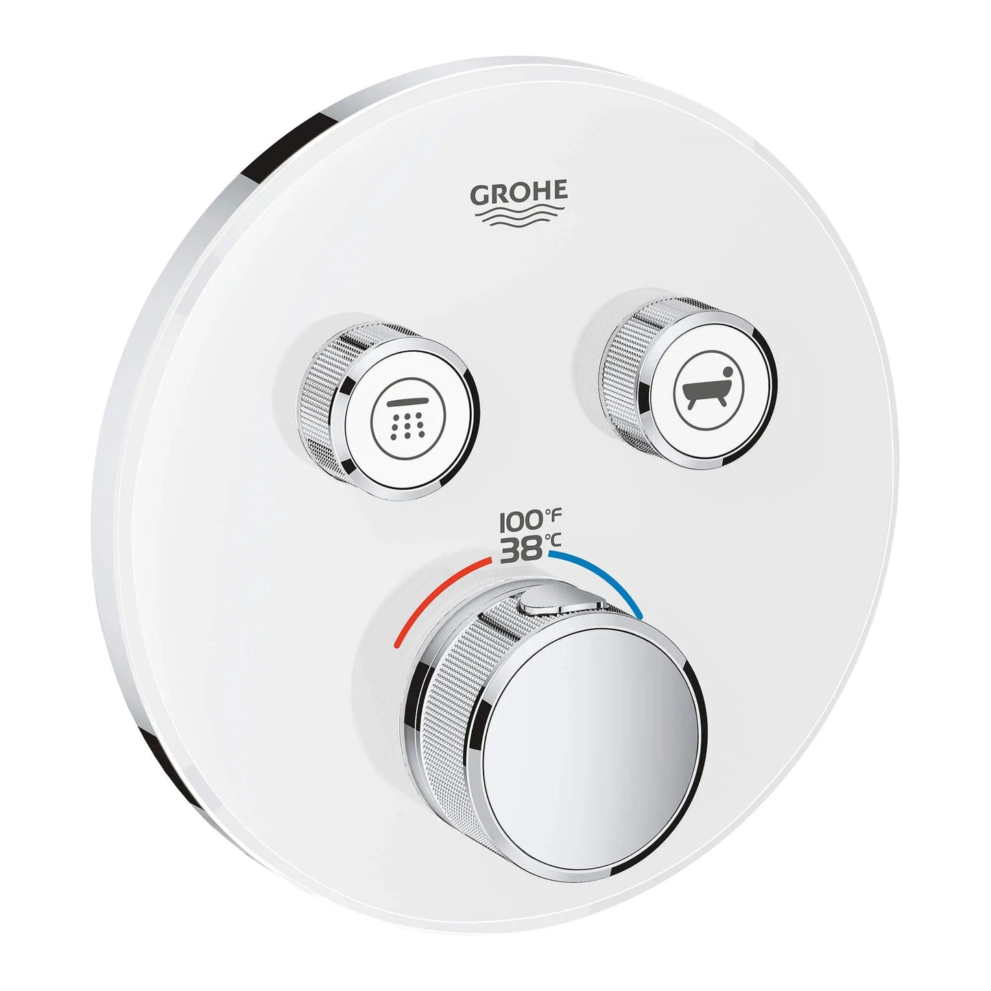Grohe Grohtherm® SmartControl Moon White Dual Function Thermostatic Round Valve Trim