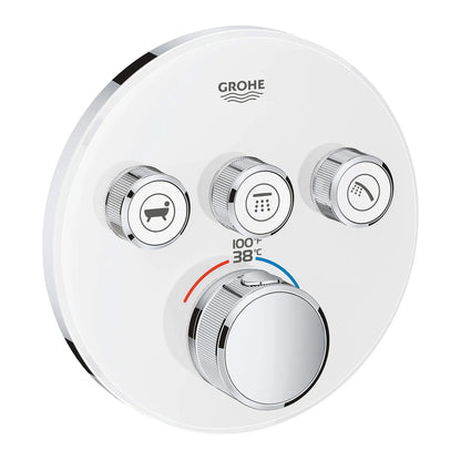Grohe Grohtherm® SmartControl Moon White Triple Function Thermostatic Round Valve Trim