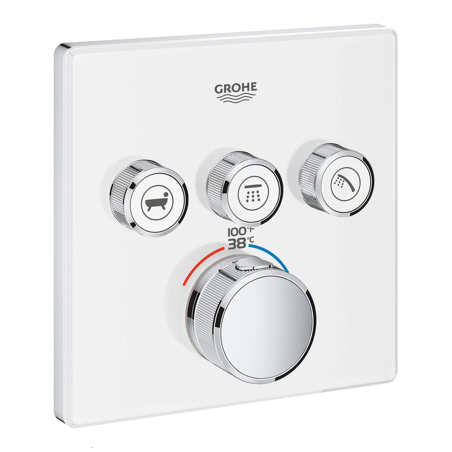 Grohe Grohtherm® SmartControl Moon White Triple Function Thermostatic Valve Trim