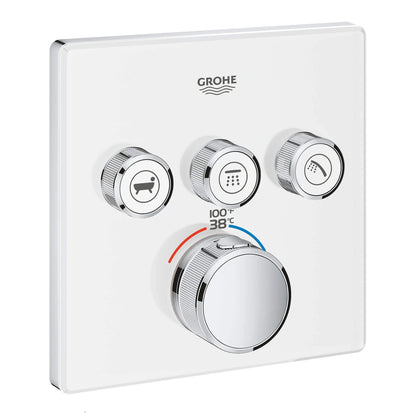Grohe Grohtherm® SmartControl Moon White Triple Function Thermostatic Valve Trim