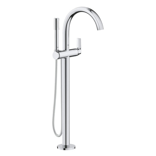 Grohe Defined Single-Handle Freestanding StarLight Chrome Tub Faucet With 1.75 GPM Hand Shower