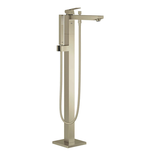 Grohe Eurocube® Single-Handle Brushed Nickel Infinity Freestanding Tub Faucet With 1.75 GPM Hand Shower