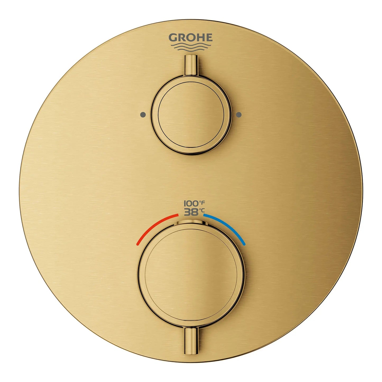 Grohe Grohtherm® Dual Function 2-Handle Thermostatic Brushed Cool Sunrise Round Valve Trim