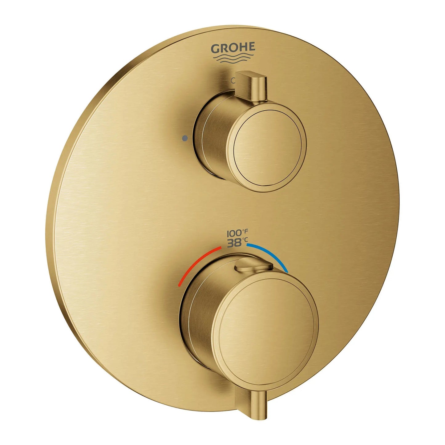 Grohe Grohtherm® Dual Function 2-Handle Thermostatic Brushed Cool Sunrise Round Valve Trim