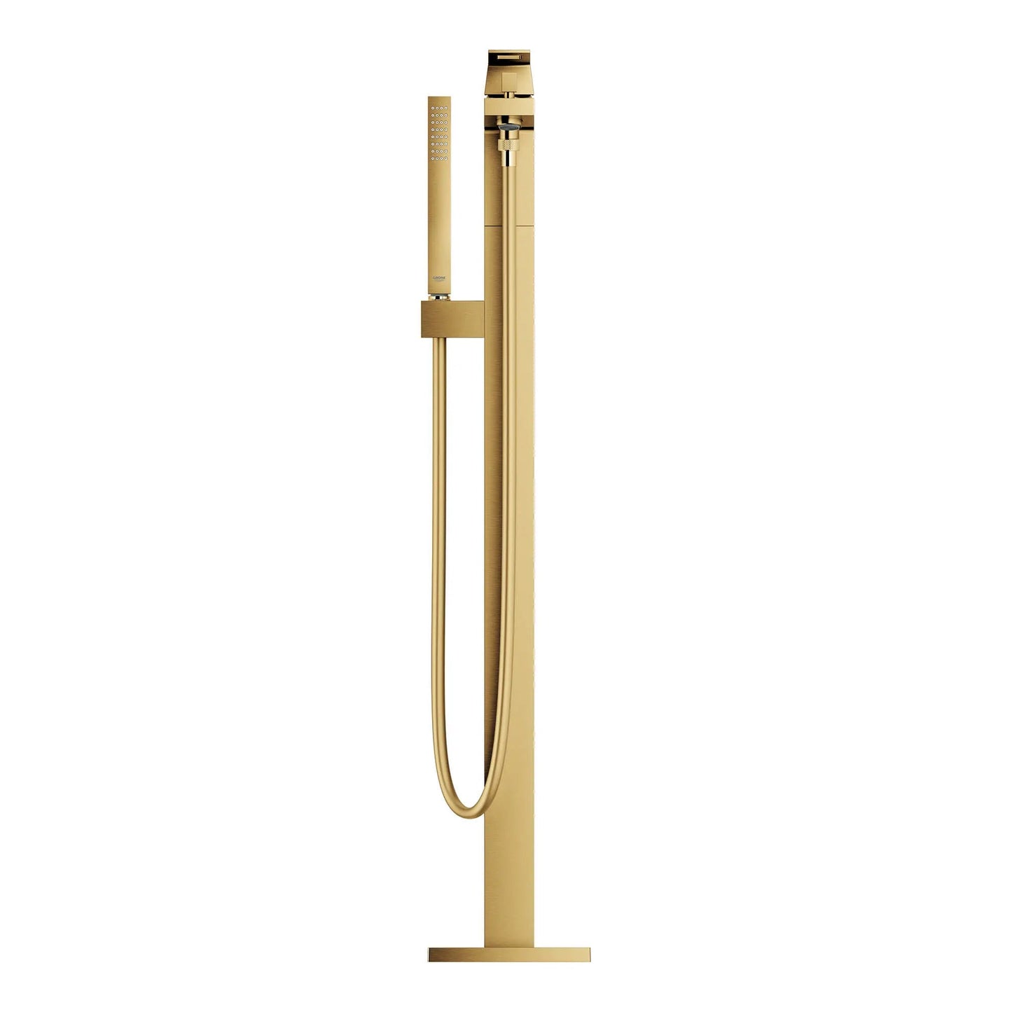 Grohe Eurocube® Single-Handle Brushed Cool Sunrise Freestanding Tub Faucet With 1.75 GPM Hand Shower