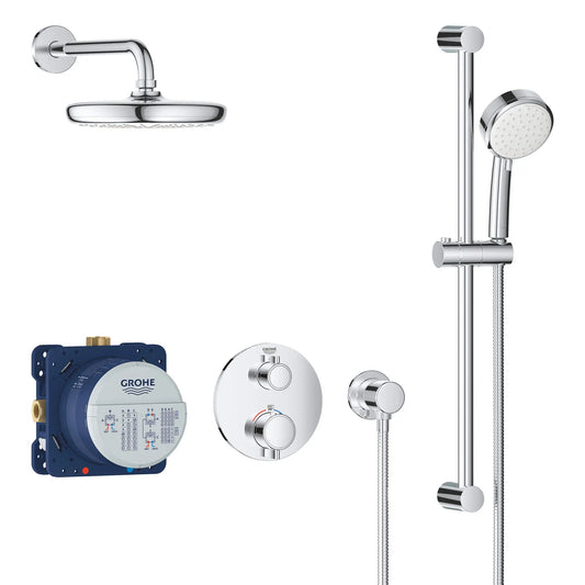Grohe Grohtherm® 2-Handle Dual Function StarLight Chrome Thermostatic Shower Bundle