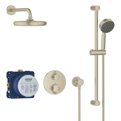 Grohe Grohtherm® 2-Handle Dual Function Brushed Nickel Infinity Thermostatic Shower Bundle