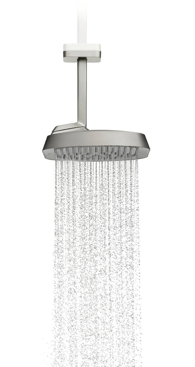 Axor ShowerSphere 2.5 GPM 370 1-Jet Ceiling Connection Brushed Nickel Chrome Showerhead