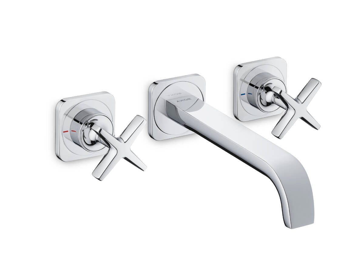 Axor Citterio E 1.2 GPM Cross Handles Chrome Wall Mounted Widespread Faucet Trim