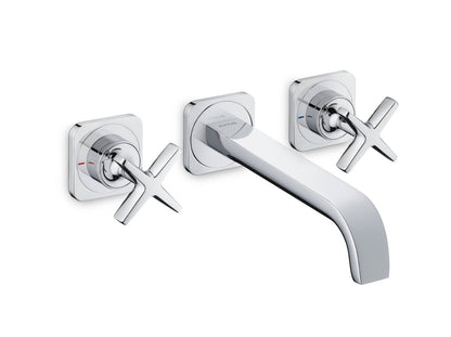 Axor Citterio E 1.2 GPM Cross Handles Chrome Wall Mounted Widespread Faucet Trim