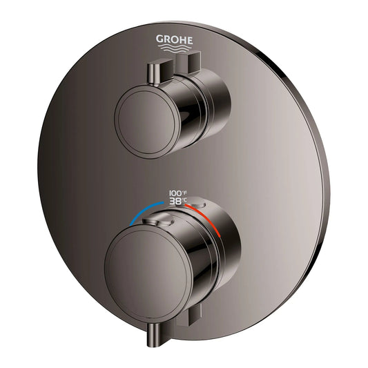 Grohe Grohtherm® Single Function 2-Handle Hard Graphite Thermostatic Valve Trim