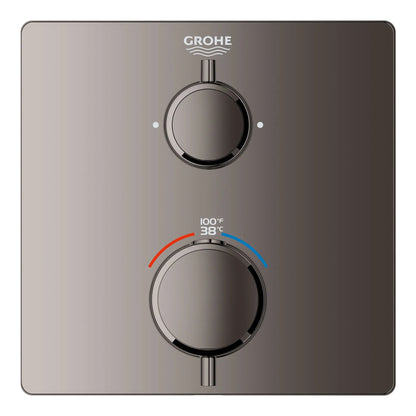 Grohe Grohtherm® Hard Graphite Dual Function 2-Handle Thermostatic Valve Trim