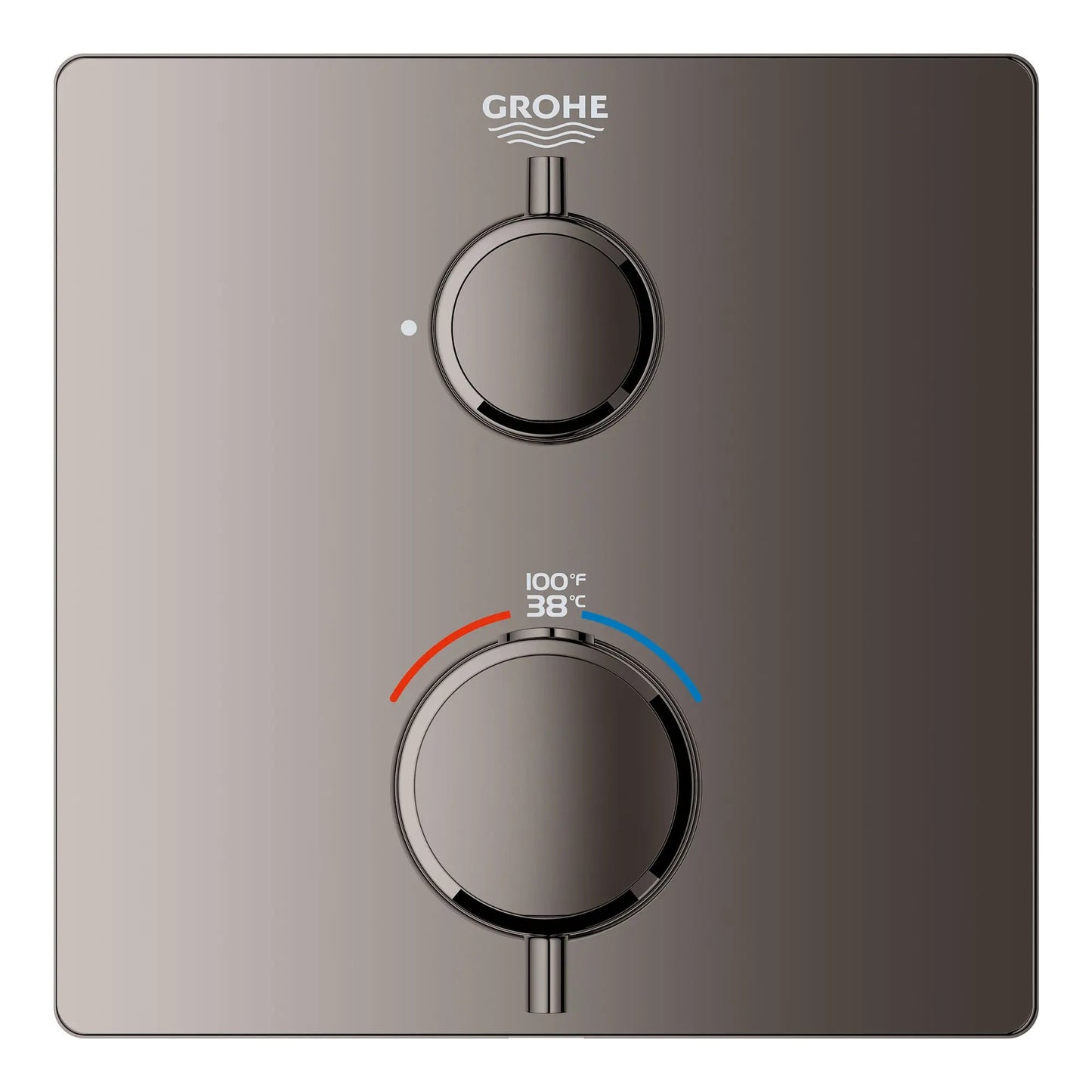 Grohe Grohtherm® Single Function 2-Handle Hard Graphite Thermostatic Valve Trim