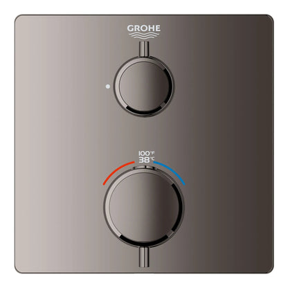Grohe Grohtherm® Single Function 2-Handle Hard Graphite Thermostatic Valve Trim