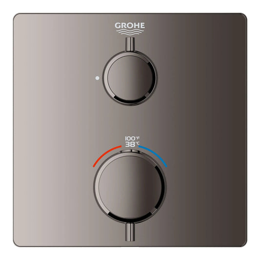 Grohe Grohtherm® Single Function 2-Handle Hard Graphite Thermostatic Valve Trim