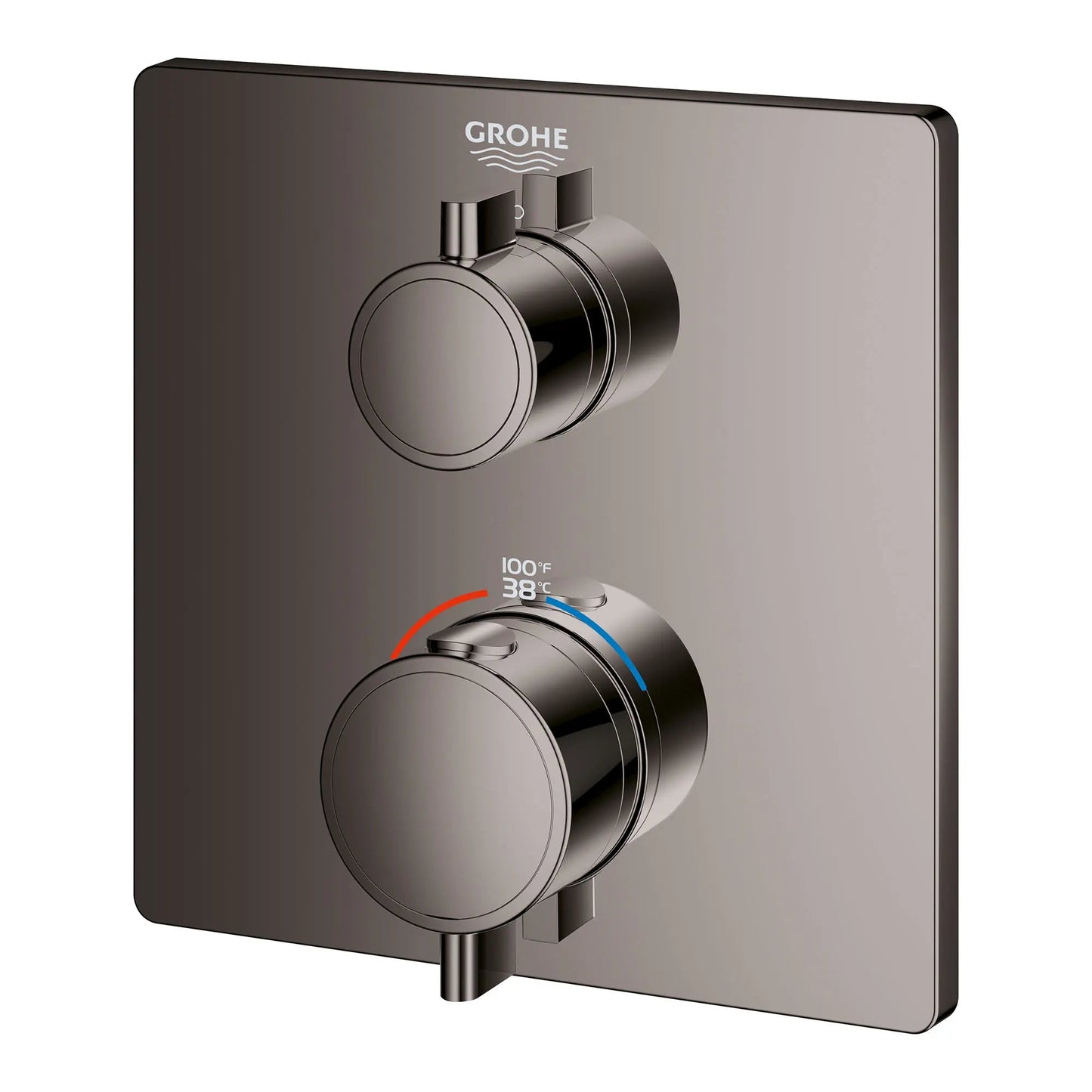 Grohe Grohtherm® Single Function 2-Handle Hard Graphite Thermostatic Valve Trim