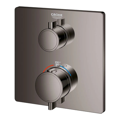 Grohe Grohtherm® Single Function 2-Handle Hard Graphite Thermostatic Valve Trim