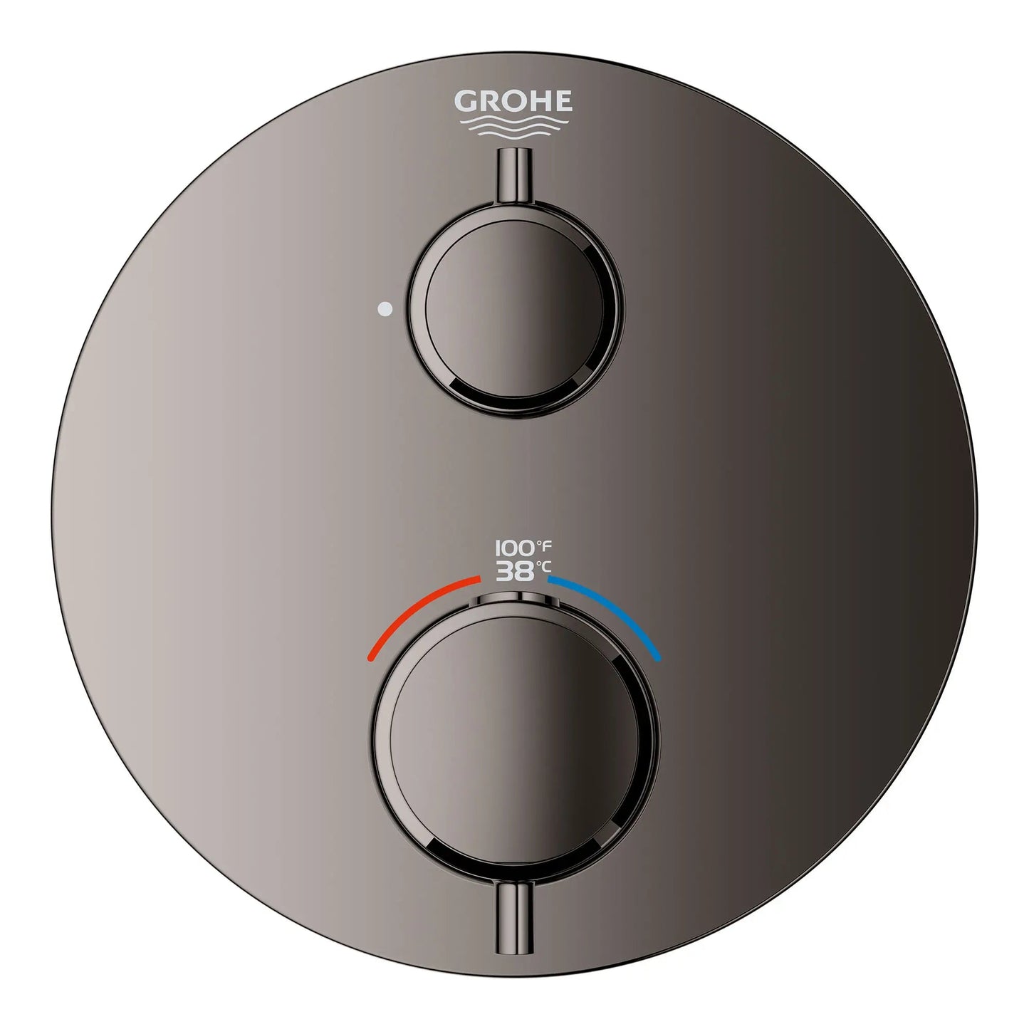 Grohe Grohtherm® Single Function 2-Handle Hard Graphite Thermostatic Valve Trim