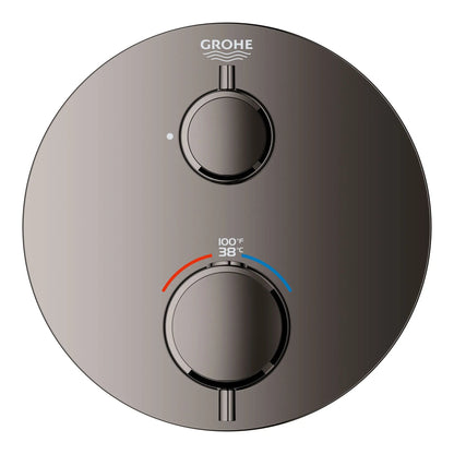 Grohe Grohtherm® Single Function 2-Handle Hard Graphite Thermostatic Valve Trim