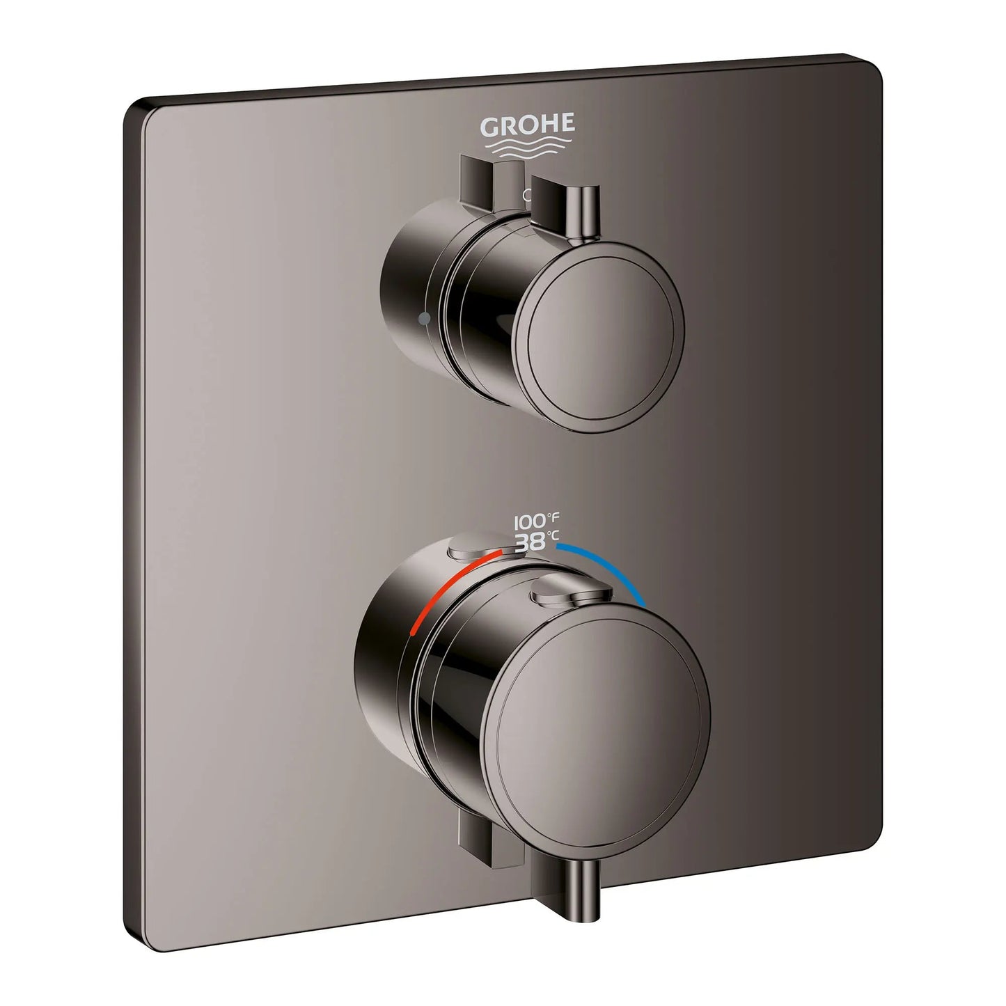 Grohe Grohtherm® Single Function 2-Handle Hard Graphite Thermostatic Valve Trim