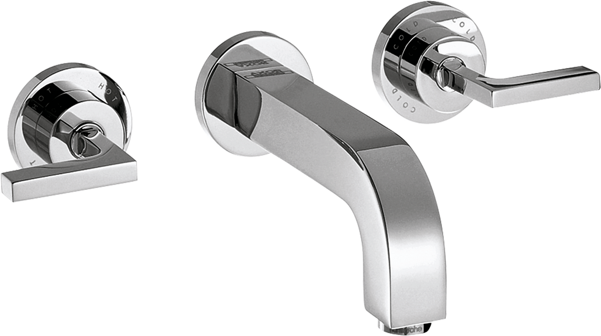 Axor Citterio 1.2 GPM Lever Handles Wall Mounted Chrome Widespread Faucet