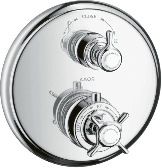 Axor Montreux Cross-Handle Volume Control and Diverter Chrome Thermostatic Trim