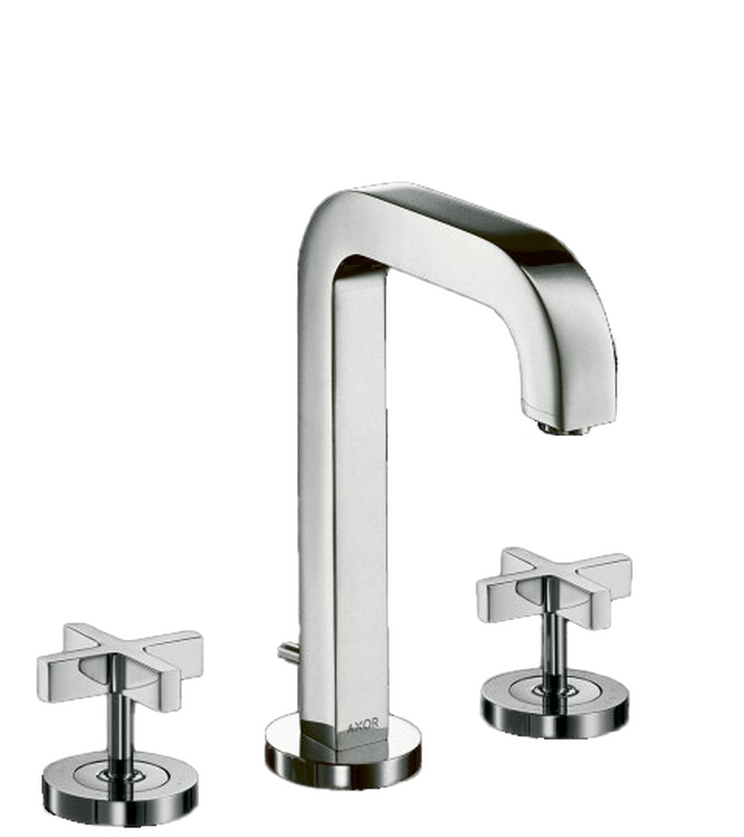 Axor Citterio 1.2 GPM Cross Handles Chrome Widespread Faucet 170 With Pop-Up Drain