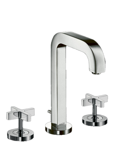 Axor Citterio 1.2 GPM Cross Handles Chrome Widespread Faucet 170 With Pop-Up Drain