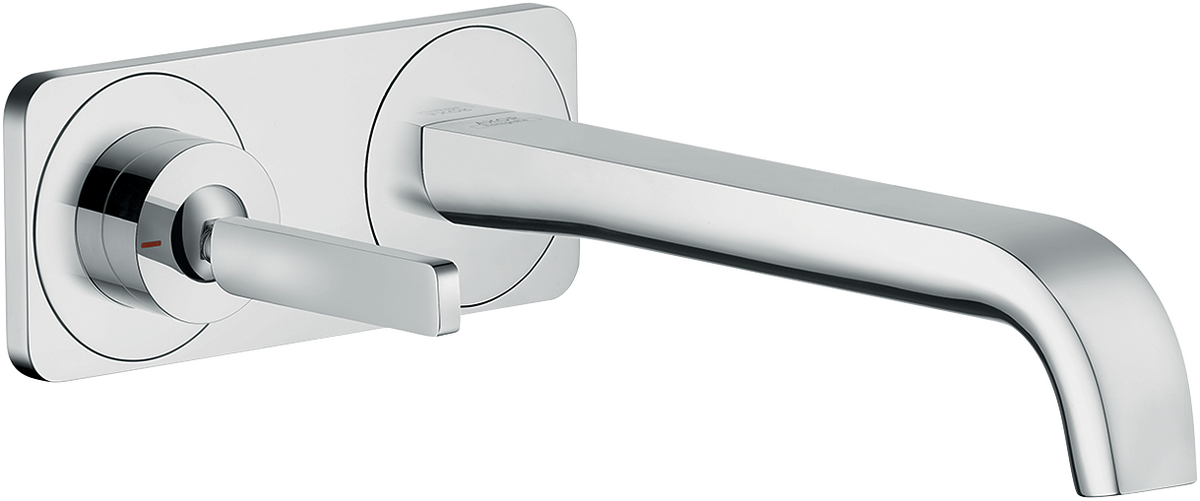 Axor Citterio E 1.2 GPM Single Lever Handle Wall Mounted Chrome Faucet Trim With Base Plate
