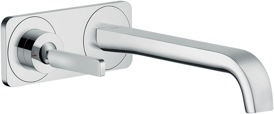 Axor Citterio E 1.2 GPM Single Lever Handle Wall Mounted Chrome Faucet Trim With Base Plate