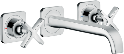 Axor Citterio E 1.2 GPM Cross Handles Chrome Wall Mounted Widespread Faucet Trim