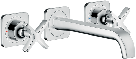 Axor Citterio E 1.2 GPM Cross Handles Chrome Wall Mounted Widespread Faucet Trim