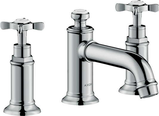 Axor Montreux 1.2 GPM Cross Handles Chrome Widespread Faucet With Pop-Up Drain