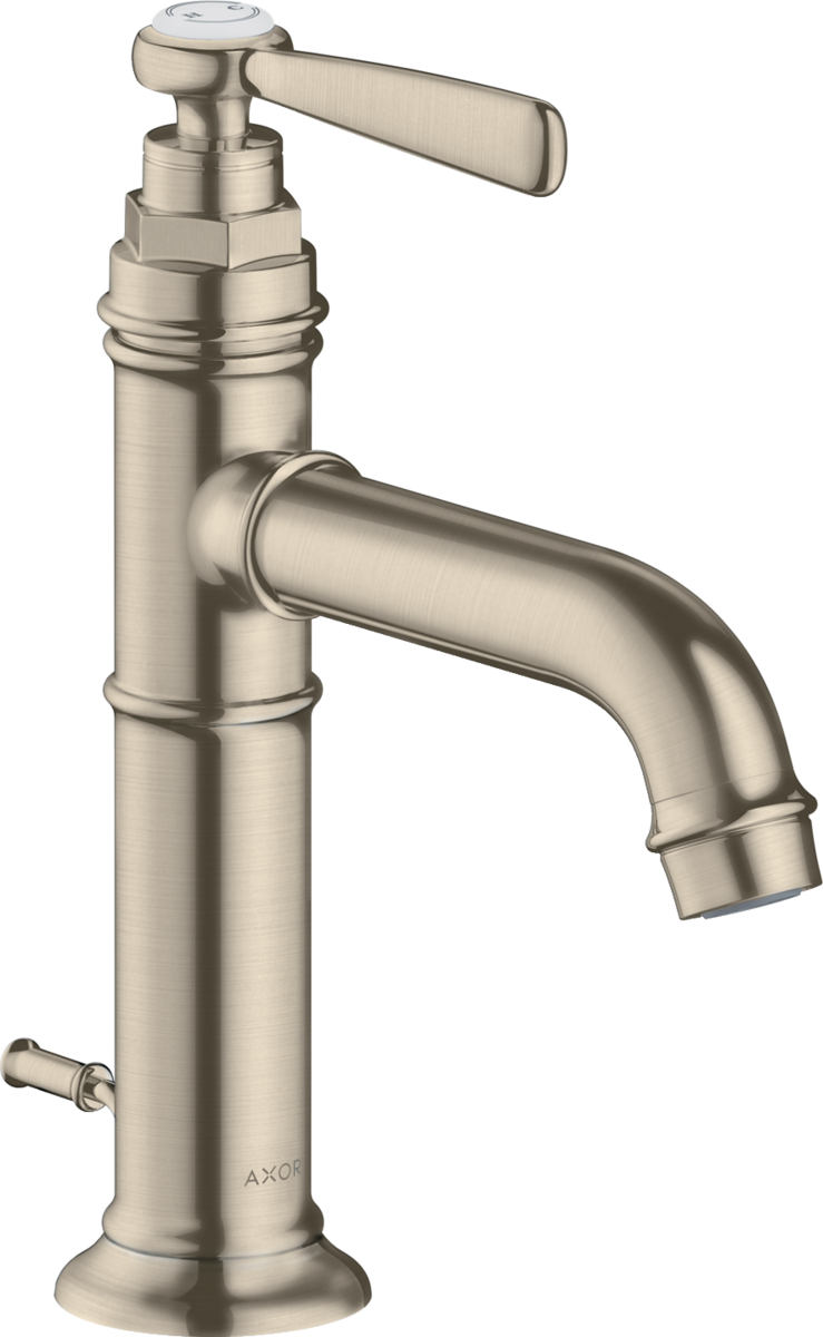 Axor Montreux 1.2 GPM Lever Handle Brushed Nickel Single Hole Faucet With Pop-Up Drain