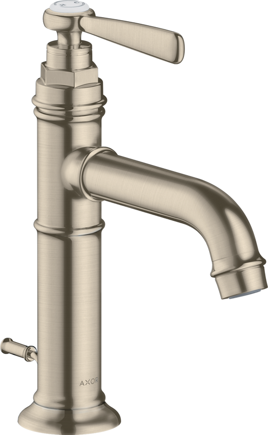 Axor Montreux 1.2 GPM Lever Handle Brushed Nickel Single Hole Faucet With Pop-Up Drain