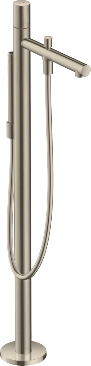 Axor Uno 5.8 GPM Brushed Nickel Freestanding Tub Filler Trim With 1.75 GPM Handshower