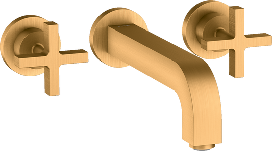 Axor Citterio 1.2 GPM Cross Handles Brushed Gold Optic Wall Mounted Widespread Faucet Trim