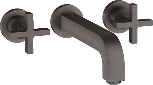 Axor Citterio 1.2 GPM Cross Handles Brushed Black Chrome Wall Mounted Widespread Faucet Trim