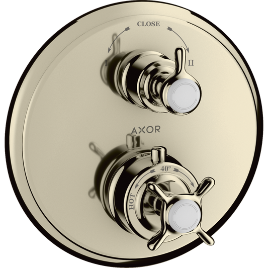 Axor Montreux Cross-Handle Volume Control and Diverter Polished Nickel Thermostatic Trim