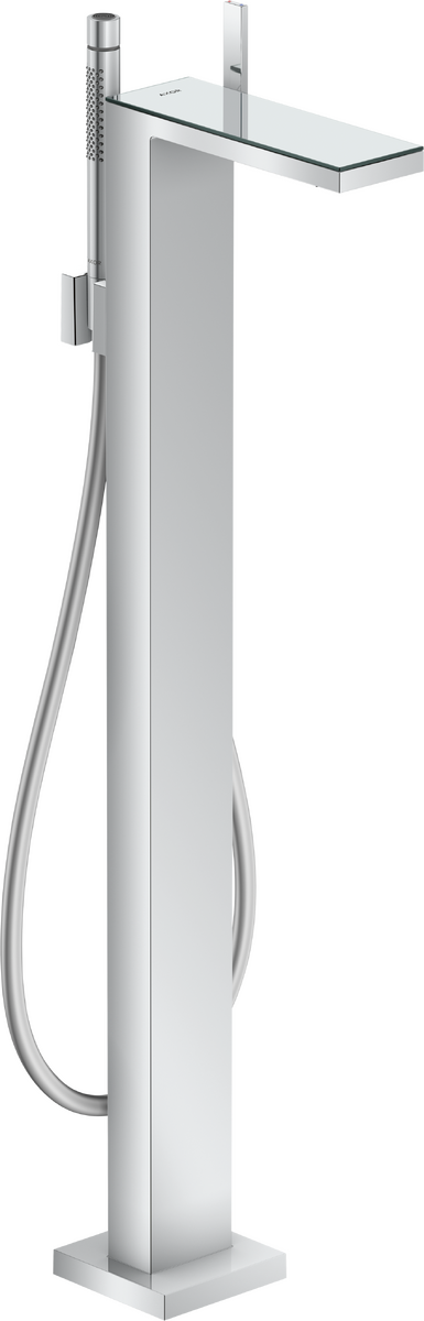Axor MyEdition 5.3 GPM Freestanding Chrome/ Mirror Glass Tub Filler Trim With 1.75 GPM Handshower